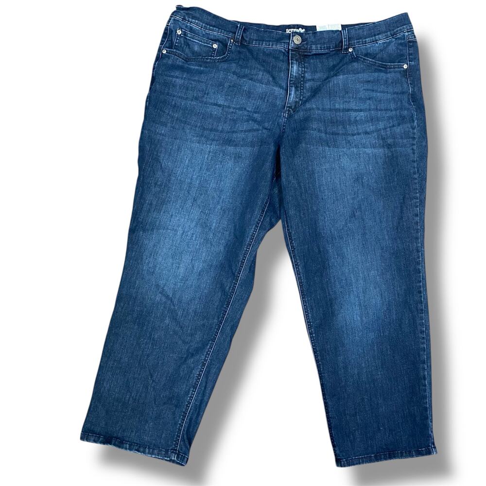 Terra & Sky Dark Wash Jeans Plus Size Petite 24WP Straight Leg